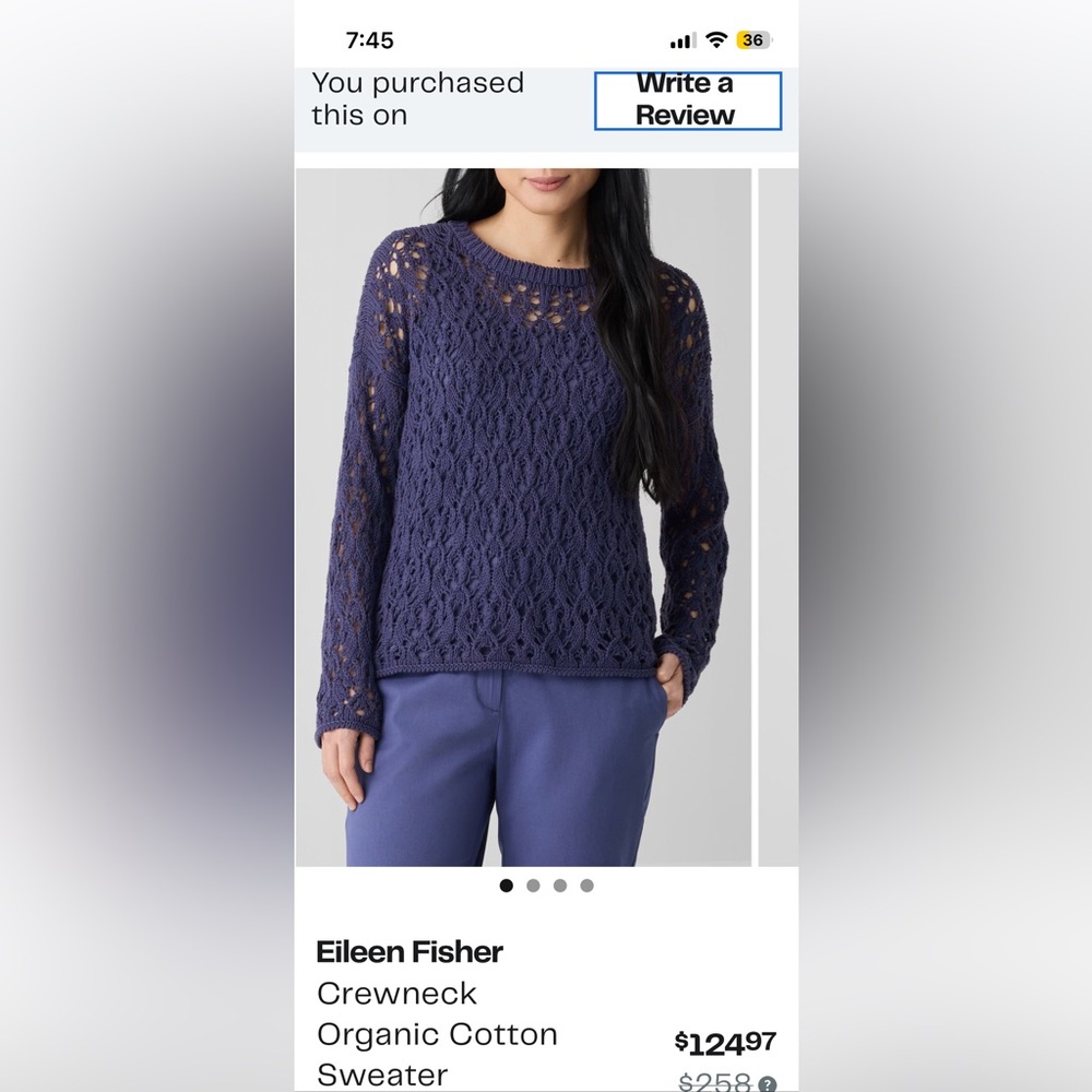 Eileen fisher crewneck crochet sweater